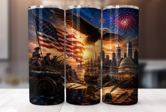 American Eagle Flag Tumbler Wrap