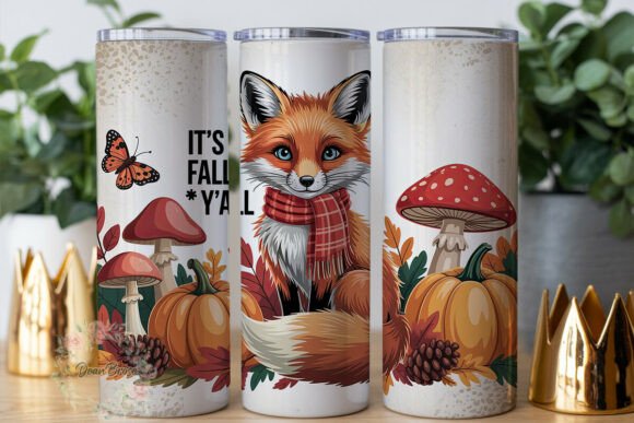 Autumn Fox Pumpkin 20oz Tumbler Wrap