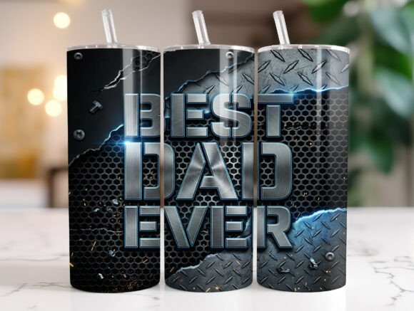 Best Dad Ever 20oz Tumbler Wrap PNG