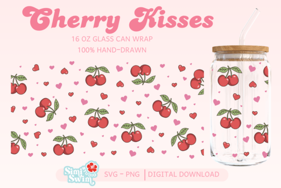 Cherry Kisses Libbey Tumbler Design