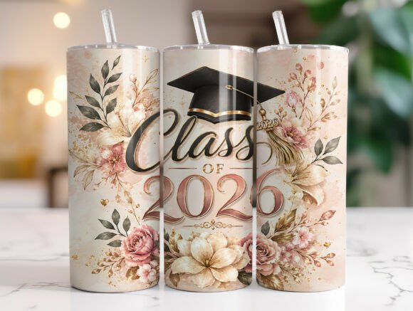 Class of 2026 Floral Tumbler Wrap