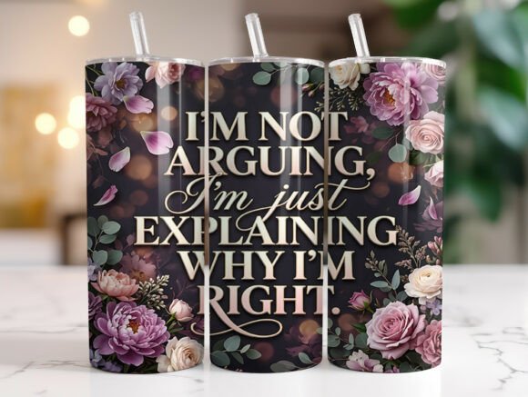Funny Sarcastic Floral 20oz Tumbler Wrap