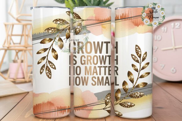 Growth Gold Glitter 20oz Tumbler Wrap
