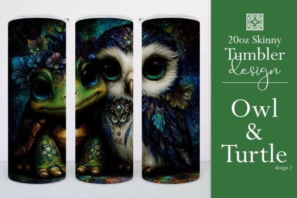 Owl Turtle 20oz Tumbler Wrap, 2