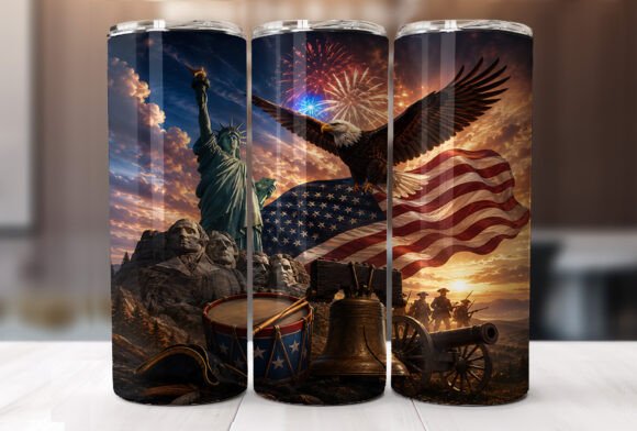 Patriotic USA Independence Day Tumbler