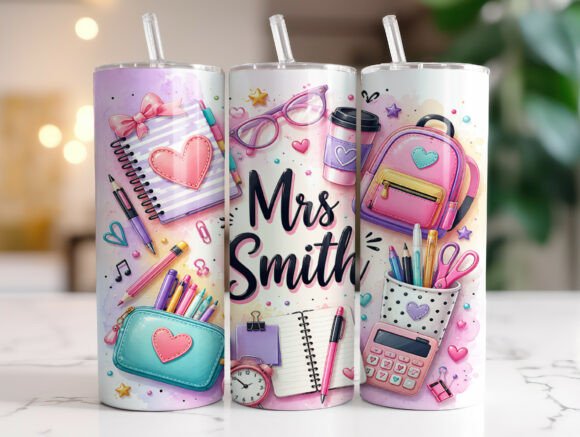 Pink Coquette Teacher 20oz Tumbler Wrap