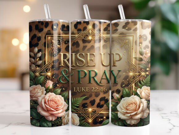 Rise Up and Pray Christian Tumbler Wrap