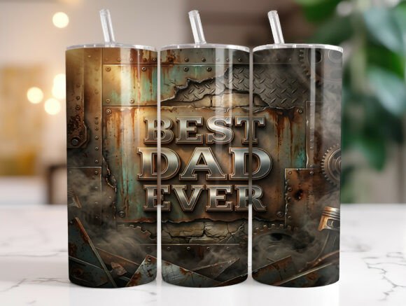 Rustic Metal Dad Quote 20oz Tumbler Wrap