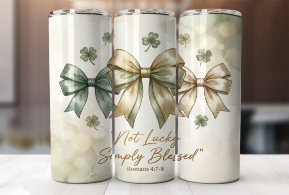 Soft Bow Clover St Patricks Tumbler Wrap