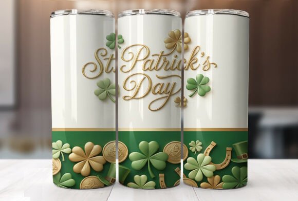 St Patricks Day Shamrock Tumbler Wrap