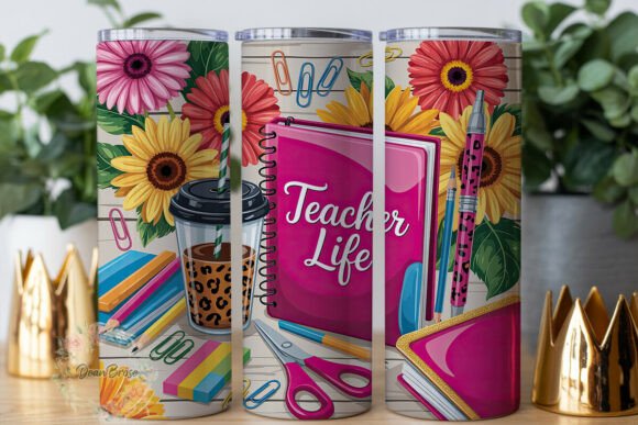 Teacher Life Sunflower 20oz Tumbler Wrap