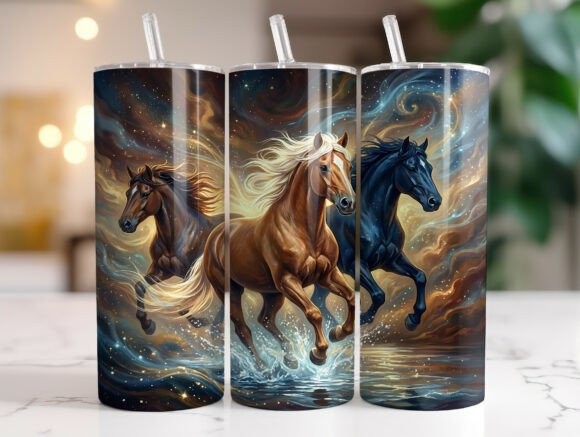 Wild Running Horses 20 Oz Tumbler Wrap