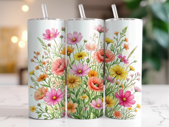 Wildflower Meadow Floral Tumbler Wrap